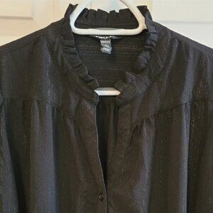 DKNY Black Button-Up Blouse